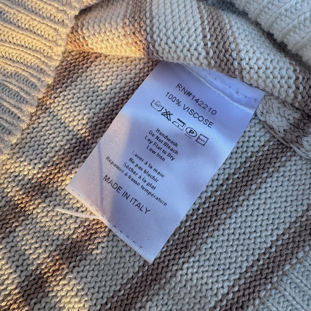 Breton camel Polo Sweater Striped V-Neck Sweater - Picture 7 of 8
